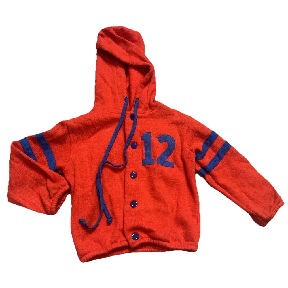Vtg Carters Baby Jacket Red‎ Blue Stripe 12 Size 12 Months *read* #2
